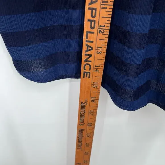 Gabby Skye Midi Striped Blue Dress Womens Medium Pockets - Picture 9 of 10